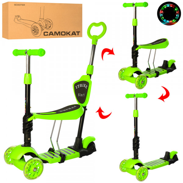 Самокат 5в1 iTrike Maxi JR 3-026-B-1 (green) Самокат 5в1 iTrike Maxi JR 3-026-B-1 (green)